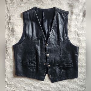 Motorcycle Leather Vest (MADE IN ITALY)